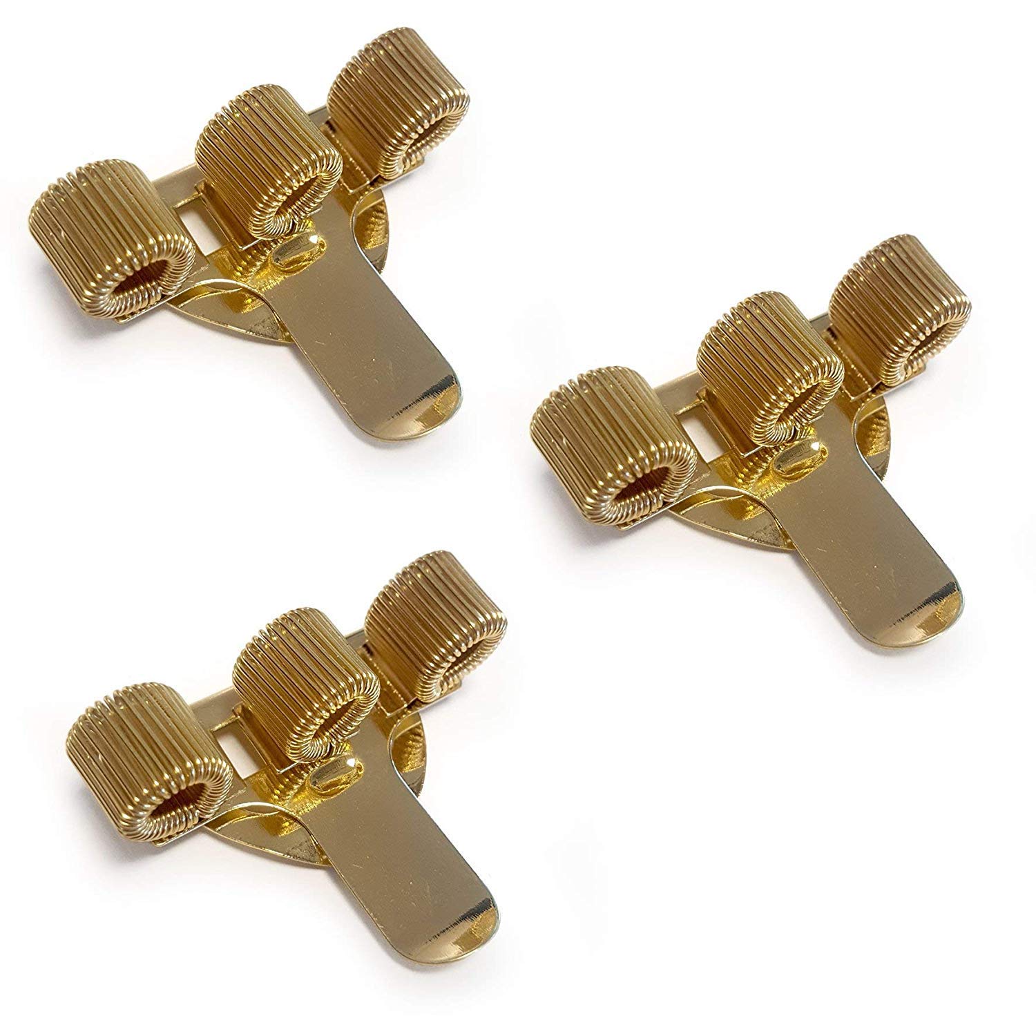 Triple Metal Pen Holder with Pocket Clip - Ideal For Doctors/Nurses/Pilots - [PACK OF 3] - GOLD