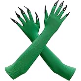 haikyuu Women Witch Green Gloves With Nail Evil Halloween Wizard Cosplay Party Costume Accessories