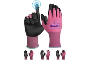 JDL Work Gloves Women men Microfoam Nitrile Coated Gloves 3/6/12/24 Pairs, Seamless Knit Grip Touchscreen Gardening Gloves
