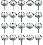 20Pcs Silver Sofa Headboard Gem Flower Decor Tacks Clear Crystal Upholstery Nails