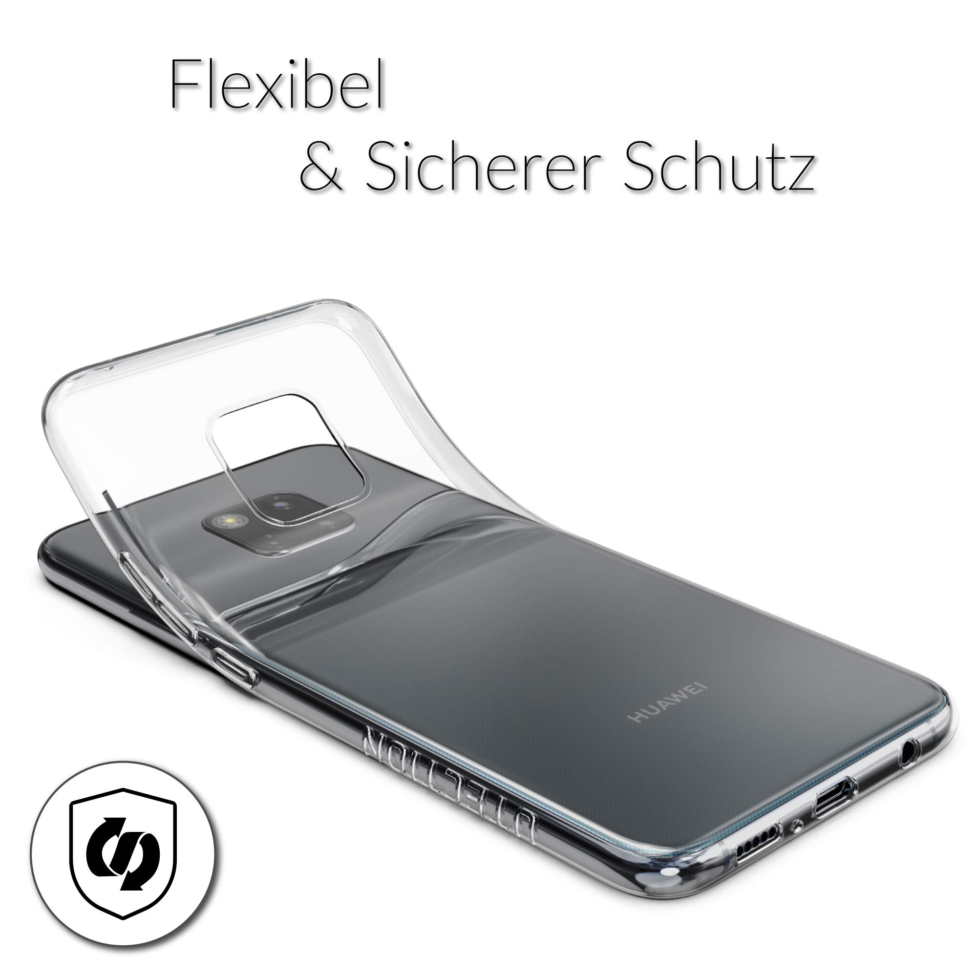 UTECTION Handyhülle Silikon für Huawei Mate 20 Pro - Robuster Schutz, Ultra-Slim, Ideale Passform - Qi-Kompatibel - Mate20 Pro Hülle Transparent - TPU Case Silikonhülle Durchsichtig