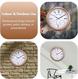 HomeZone 40cm Outdoor Garden Wall Clock 3-in-1 Thermometer & Hygrometer view 5