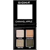 Sigma Beauty Quad Eyeshadow Palette – Makeup Eyeshadow Quad with a Buttery Soft Formula and Buildable, Blendable Shades for a Flawless Eye Look, Designed for All Day Wear (Caramel Apple)