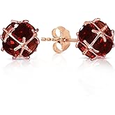 Galaxy Gold GG 7.5 Carat 14k Solid Rose Gold Stud Earrings with Natural Garnets