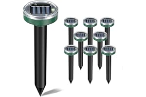 TIRGO Mole Repellent Solar Powered Snake Repellent Ultrasonic 8 Pack, Gopher Repeller Sonic Mole Deterrent Spikes, Snake Gopher Mole Vole Repellent Outdoor for Lawn Garden & Yard, Groundhog Repellent