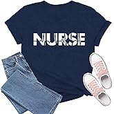 TIEEI Nurse Shirt for Women Nurses Week T-Shirts Nursing Life Tee Tops