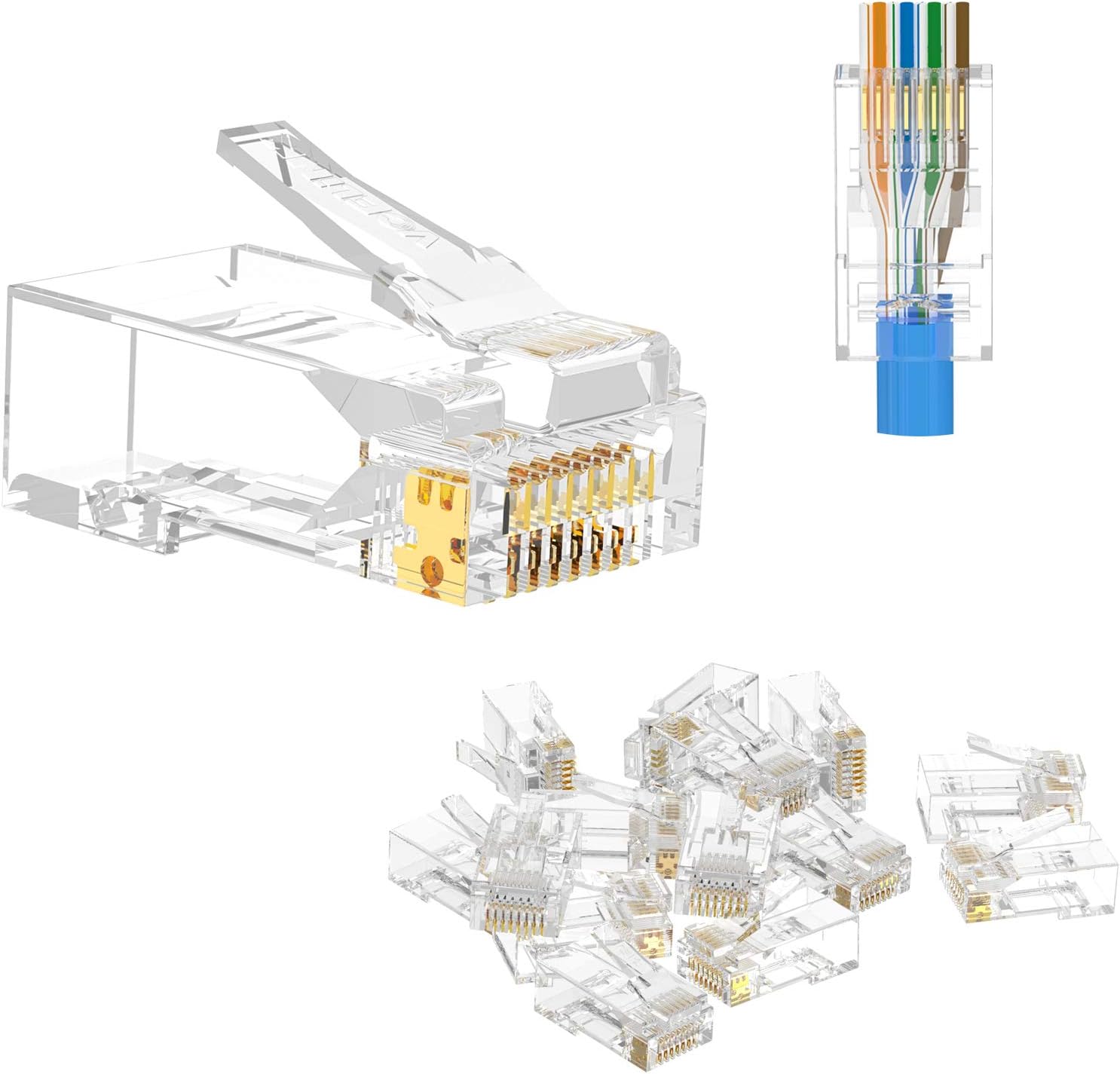 VCE RJ45 Connector Pass Through Cat6 25 Pack