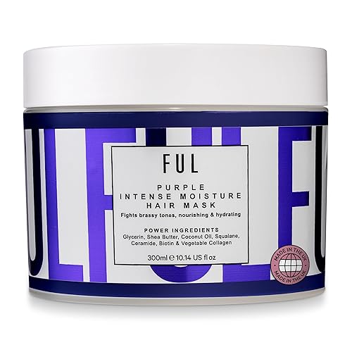 FUL Purple Intense Moisture Hair Mask – Toning Hair Mask for Blonde, Bleached & Brassy Hair – Anti-Yellow Purple Toner with Deep Hydration for Silver, Grey & Ash Tones