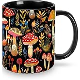 Yrebyou Mushroom Coffee Mug for Women Ceramic Tea Cup Novelty Mugs 11 Oz for Office Home Kitchen
