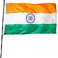 DANF India Flag 3x5 Ft Thick Polyester, Fade Resistant, Brass Grommets, Canvas Header, Double Sided Indian National Flags 3x5 Feet