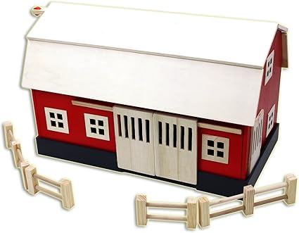 Amazon Com Homewear Wood Big Red Barn Playset Toys Games