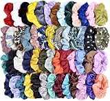 Cehomi 52Pcs Scrunchies Velvet Chiffon Satin Elastic Hair Ties Ponytail Holder view 4