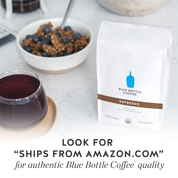 BLUE BOTTLE WHOLE BEAN ORGANIC COFFEE, ESPRESSO, DARK ROAST, 12 OUNCE BAG (PACK OF 1)