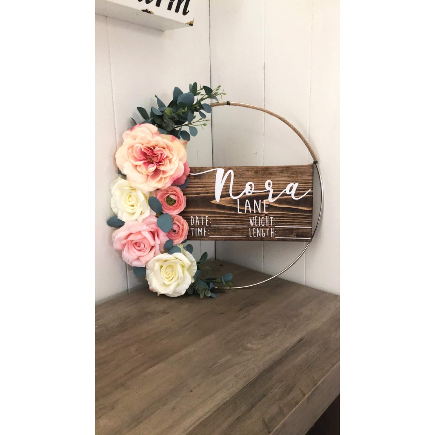 Rustic hospital wooden door hanger for baby girl Cribs & Cradles Home