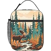 Plistiz Moose Lunch Box for Women Men, Insulated Lunch Box, Reusable Lunch Bag for Office, Work, Picnic, Travel