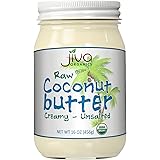 Jiva Organics RAW Organic Coconut Butter 16 Ounce Jar - Creamy, Unsalted
