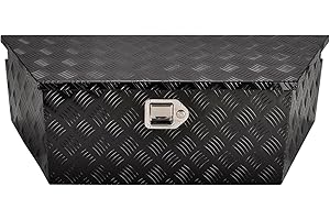 BIGREAT 39''Inch Aluminum Trailer Tongue Tool Box Truck Bed Toolbox Truck Trailer Chest Box Underbody Storage Organizer Waterproof Square Storage Organizer w/Lock & Keys Black(‎39" Lx16.5 Wx12 H)