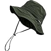 Waterproof Bucket Hat for Men Women Quick Dry Sun Hat Fishing Safari Hat Adjustable Chin Strap UV Protection