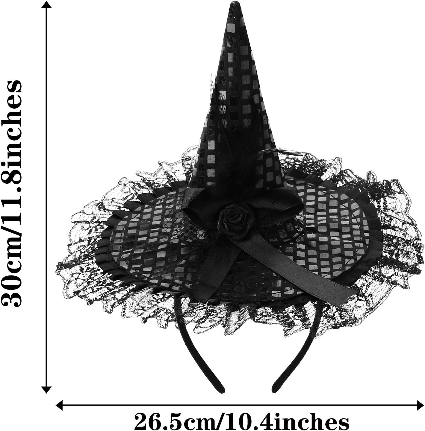 ADXCO 8 Colors Halloween Sequins Witch Hat Headbands Halloween Costume Headwear for Halloween Party Supplies: Toys & Games