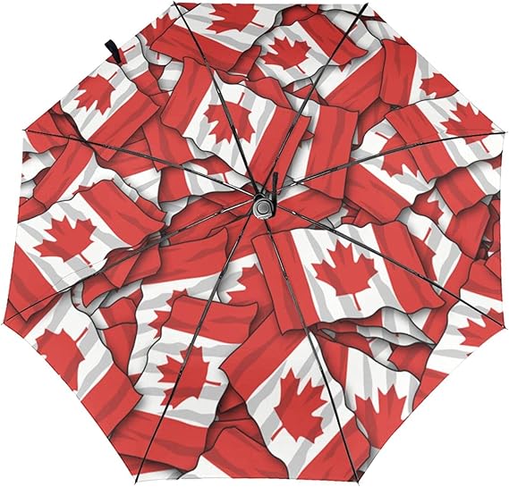 Amazon Co Jp カナダ国旗 折り畳み傘 日傘 自動開閉 軽量 折りたたみ傘 Uvカット 睛雨兼用 おりたたみ ワンタッチ 8本骨 耐風 梅雨対策 男女兼用 服 ファッション小物