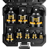 BOEN 8-Piece Impact Socket Adapter &amp; Reducer Set, 1/4, 3/8, 1/2", 3/4", Cr-Mo Steel Impact Driver &amp; Wrench Conversion Kit with Deep Embossed and Painted Marking
