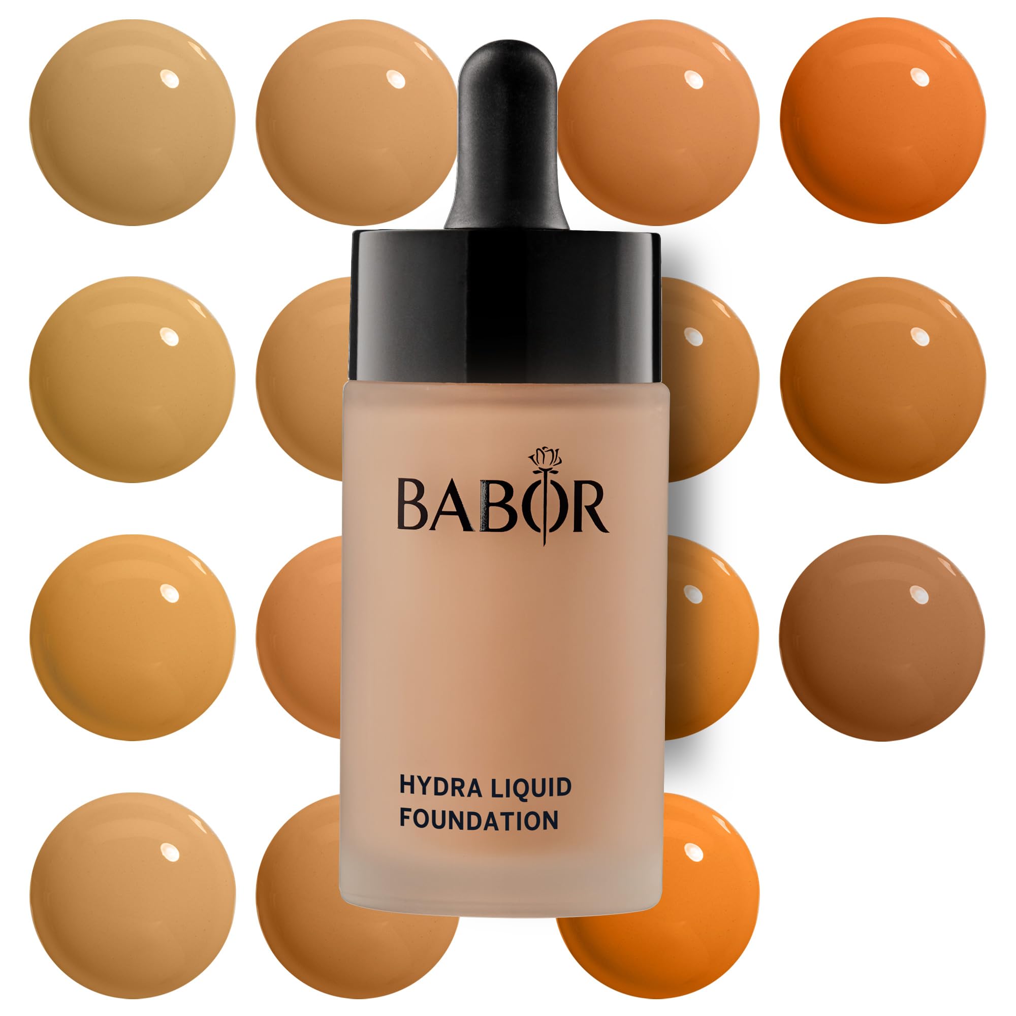 BABOR MAKE UP Hydra Liquid Foundation, medium coverage liquid foundation for dry skin, contains moisturising serum, 30 ml