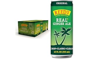 Reed's Real Ginger Ale - Made with Pressed Organic Ginger - Crisp, Classic Taste - 12oz Slim Cans, 24 Pack