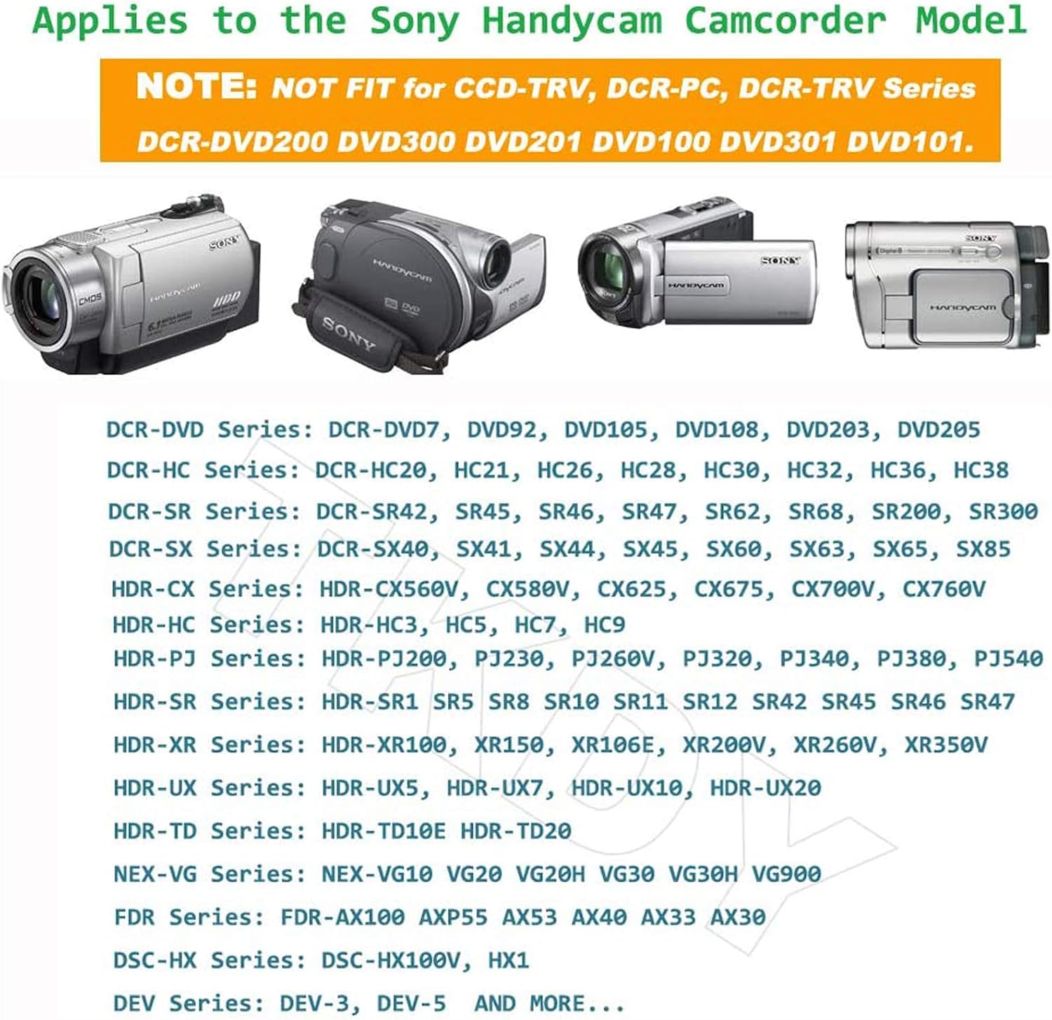 TKDY AC-L200 AC Power Adapter for Sony Handycam Camcorder DCR-DVD DCR-HC DCR-SR DCR-SX HDR-CX HDR-HC HDR-PJ HDR-SR HDR-XR HDR-UX HDR-TD NEX-VG FDR - Image 4
