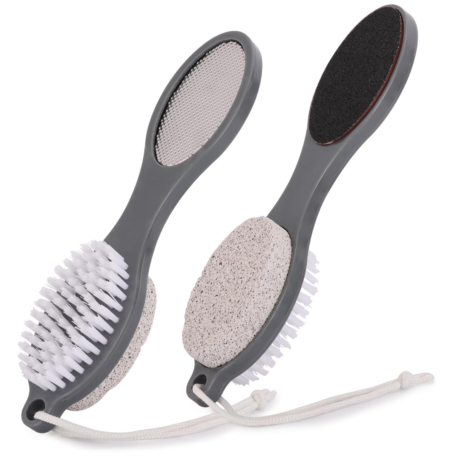Photo 1 of 2 Pcs 4 in 1 Foot Scrubber Dead Skin Remover for Feet, Including Foot Files, Heel Scraper, Foot Brush and Pumice Stone, Multi Purpose Foot Callus Remover Pedicure Tools