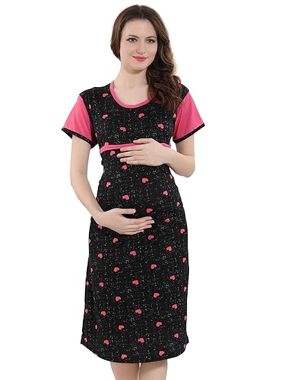 Women Printed Maternity Feeding Nighty