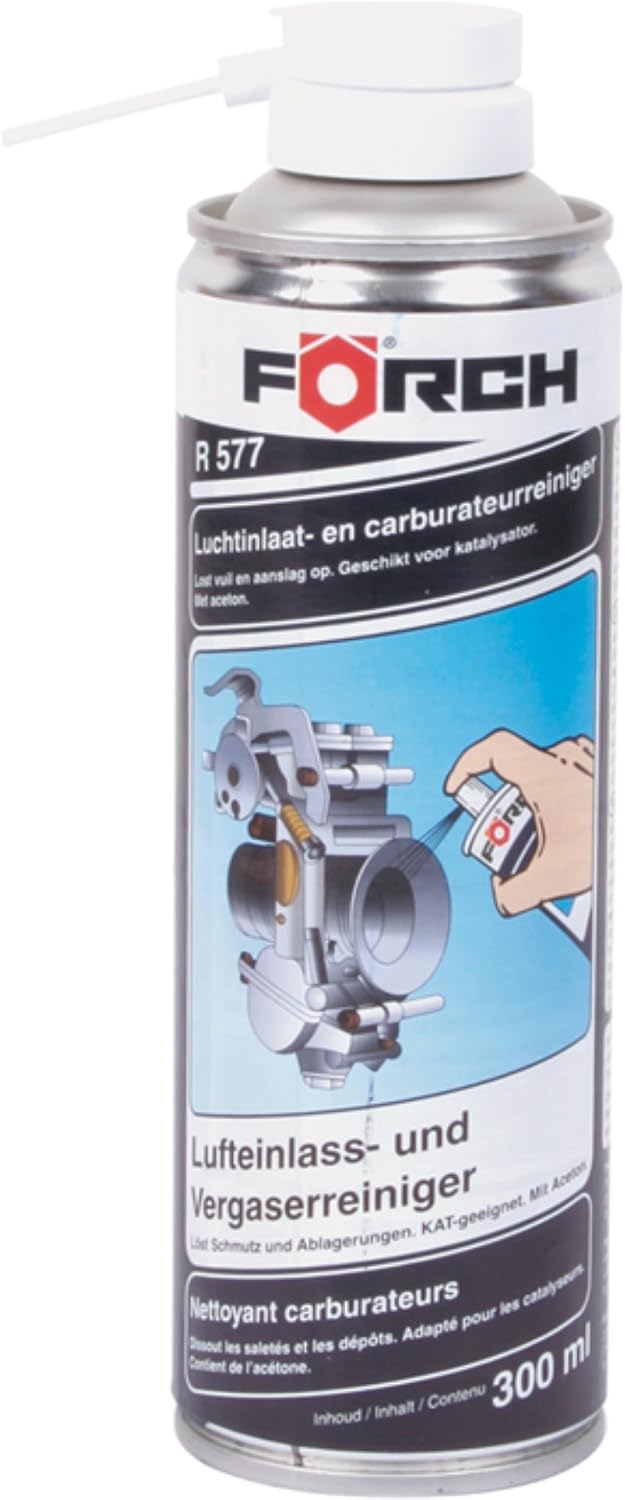 Forch R577 Air Intake And Carburettor Cleaner Spray 300 Ml Removes Dirt And Deposits Cat Suitable Acetone Content For E G Throttle Valves Amazon De Auto