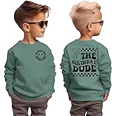 GLIGLITTR Birthday Boys Sweatshirt Birthday Dude Outfits Shirts Toddler Baby Boy 1th 2nd 3rd 4th 5th Bday Party Pullover Tops