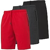 Ultra Performance 3 Pack Mens Shorts Casual Men's Athletic Short Workout Gym Shorts for Men with Zipper Pockets, Small - 5X