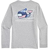 vineyard vines boys Boys' Downhill Ski Whale Long-sleeve Pocket Tee