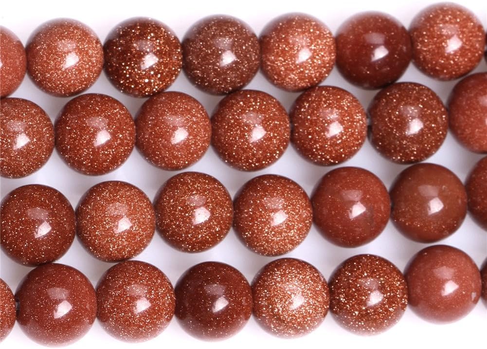 10mm Natural Gold Sandstone Beads Round Semi Precious Gemstone Loose Beads for Jewelry Making (38-40pcs/strand)