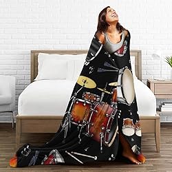 BONLOR Percussion Black Drum Throw Blanket Ultra