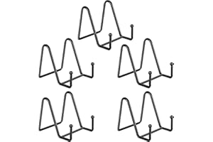 Decolore 5 Pack 3 Inch Small Easel Metal Display Stands - Black Iron Plate Holder for Picture, Decorative Plate, Book, Photo, Artistic Work (5 pcs)