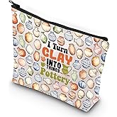 G2TUP Artist Pottery Cosmetic Makeup Bag Ceramic Artist Gifts I Turn Clay Into Things Pottery Zipper Pouch Bag Pottery Merchandsie (Turn Clay New MG)