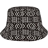 Summer African Bucket Hat for Women Men Beach Sun Hat Abstract Fisherman Cap Tribal Hat Travel Outdoor Camping