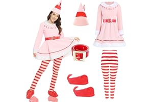 RTOPDS Elf Costume for Women The Elf Costume Adult Halloween Christmas Movies Cosplay Outfits