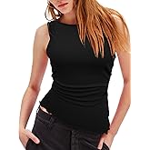 COCOMARTS Womens Sleeveless High Neck Tank Tops Summer Casual Basic Going Out Slim Fit Shirt Vacation Fashion Outfit Clothes
