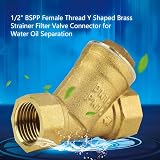 FTVOGUE 1/2" BSPP Brass Y Strainer Filter Valve Connector Water Oil Separation view 5