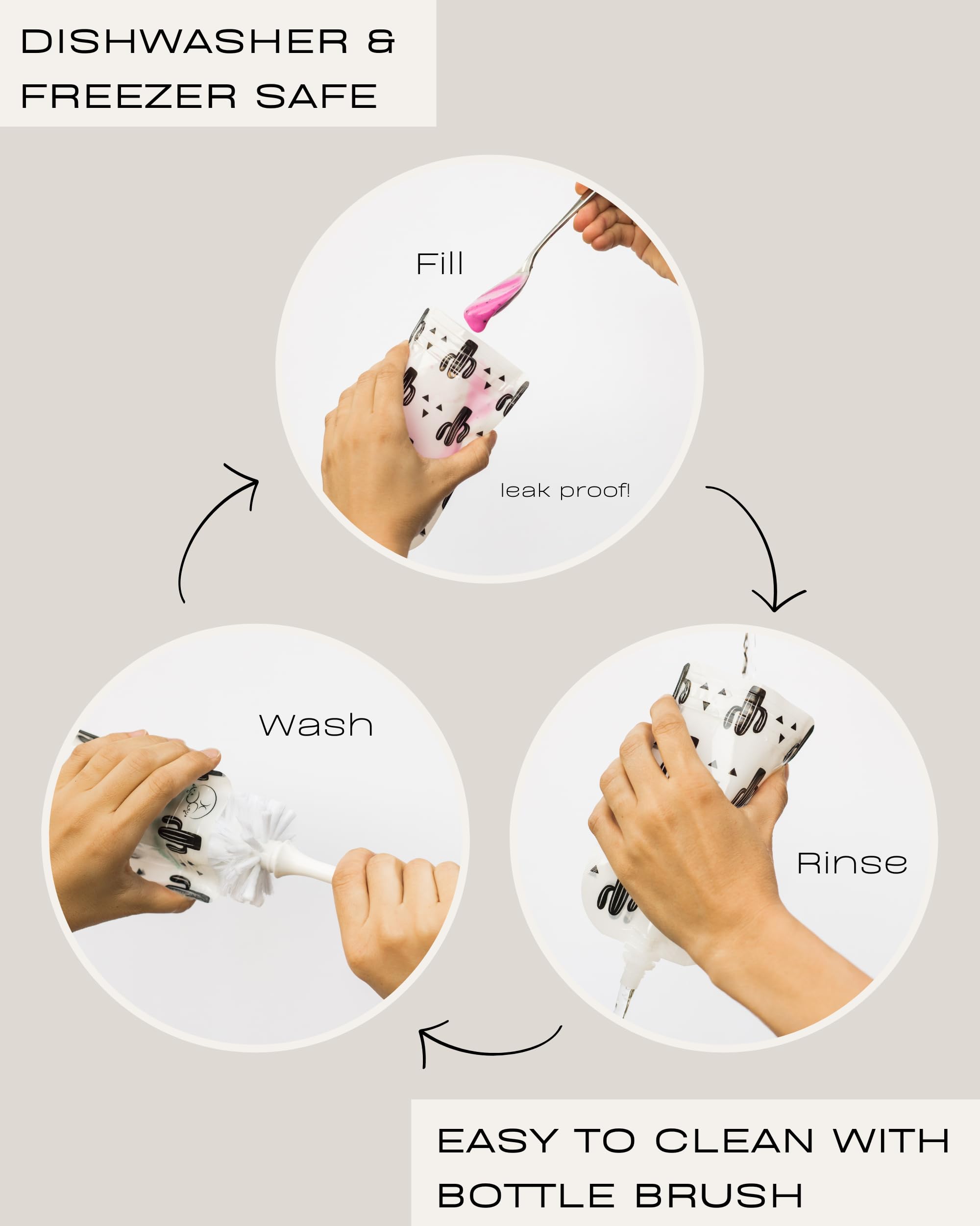 Hippypotamus Reusable Baby Food Pouches for Toddlers - BPA Free Food Grade - Dishwasher & Freezer Safe - Baby Food Containers - Refillable Squeeze Pouch For Applesauce & Yogurt - 12 Pack (Rainbows)