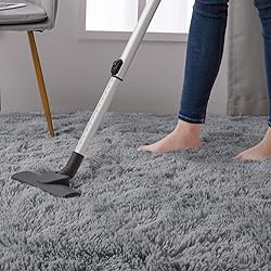 DweIke Fluffy Grey Rugs for Bedroom Living
