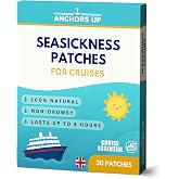 Seasickness Patches for Cruises [30-Pack] &ndash; Treats Motion and Sea Sickness &ndash; Non-Drowsy &ndash; 100% Natural &ndash; Fast Relief &ndash; Long-Lasting &ndash; Cruise Essential by AnchorsUp