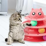 FurDreams Roller Ball Interactive Pink 3 Level Cat Toy Puzzle Tower view 6