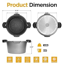 8.5 Quart Stock Pot with Strainer Lid, Multipurpose