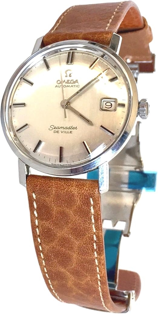 Amazon Co Jp ヴィンテージ1962オメガseamaster Watch サンバーストシャンパンダイヤル カーフスキンレザーバンド Zweisimmen Hammermill Vintage Co 腕時計