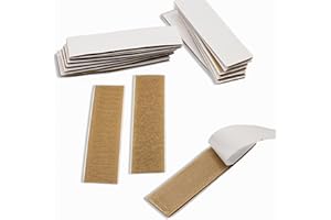 LAKESSTORY 15 Sets Beige Hook and Loop Strips with Adhesive 1 inch Width Strong Tan Adhesive Fasten Tape 4 inch Lenght Double Sided Hook and Loop Strips for Sewing DIY Craft Home Office