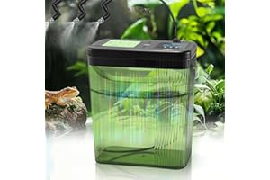 RUNWUSHENG Reptile Misting System - 2-Gallon Large Water Tank, 3 Adjustable 360° Nozzles, Touch-Controlled Light, for Chameleons, Snakes, Lizards and More